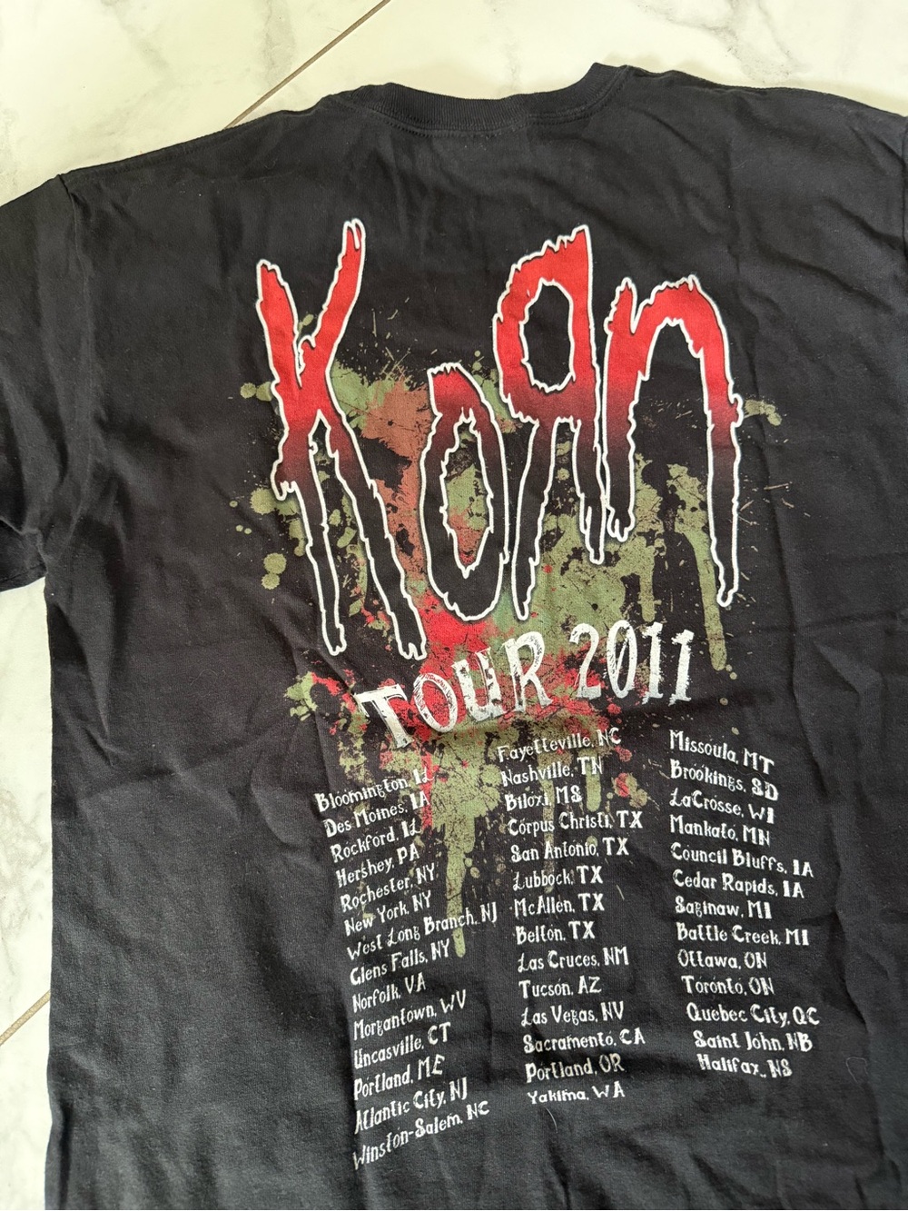 Vintage Korn Concert Tour T- Shirt 2011 Rare Double Sided Band Tee y2k Skull - Picture 2 of 5